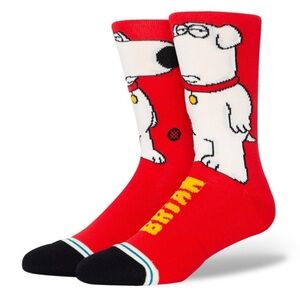 STANCE Men’s Family Guy Casual Combed Cotton Blend Crew Socks - BRIAN THE DOG